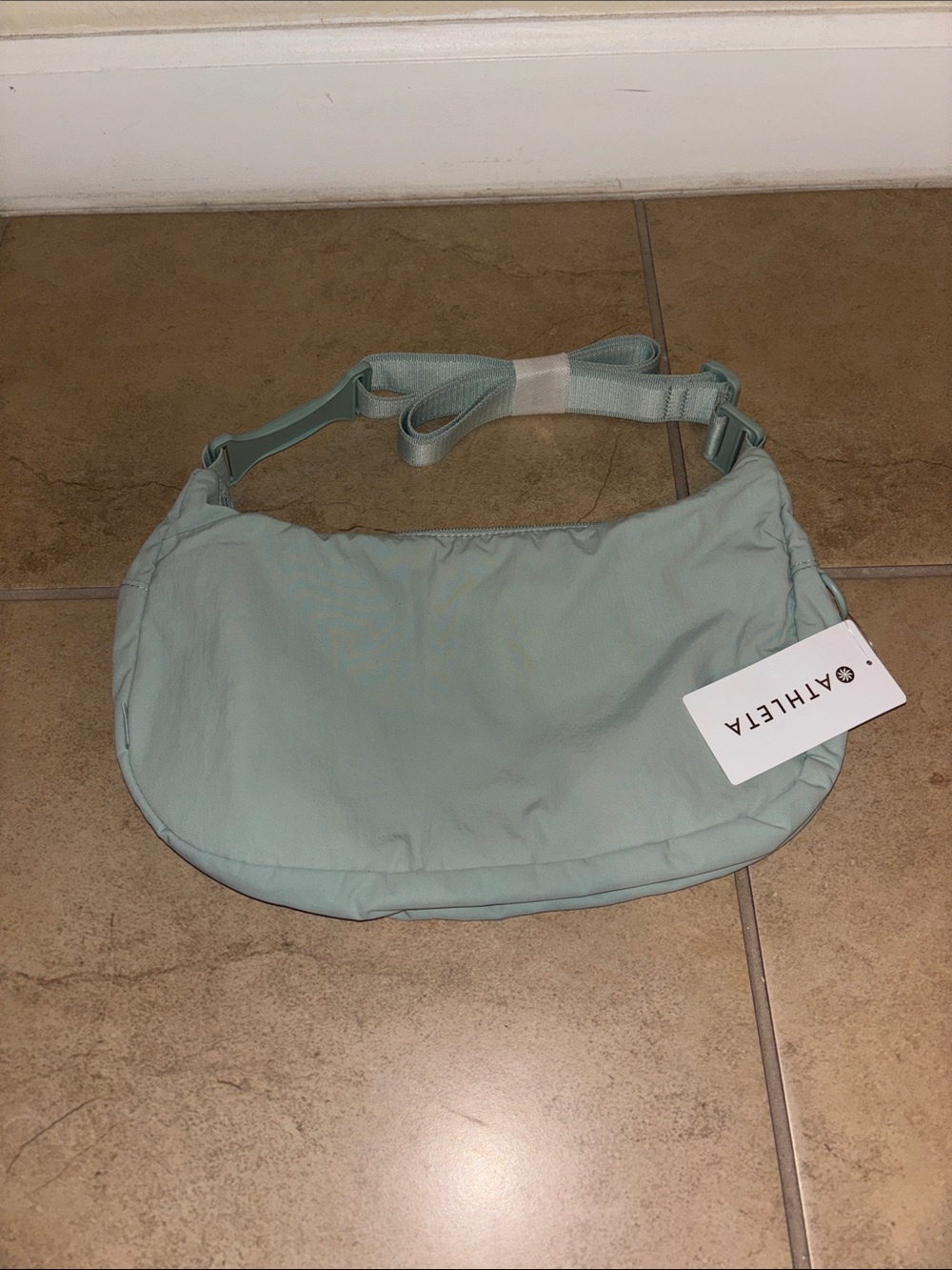 Athleta Light Sage Shoulder Bag with Adjustable Strap
